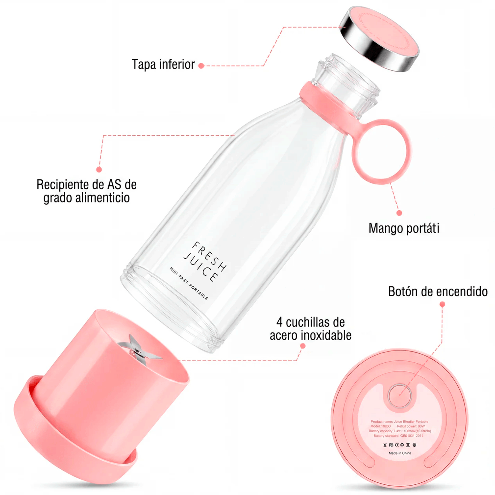 Botella Licuadora Portátil 350ml