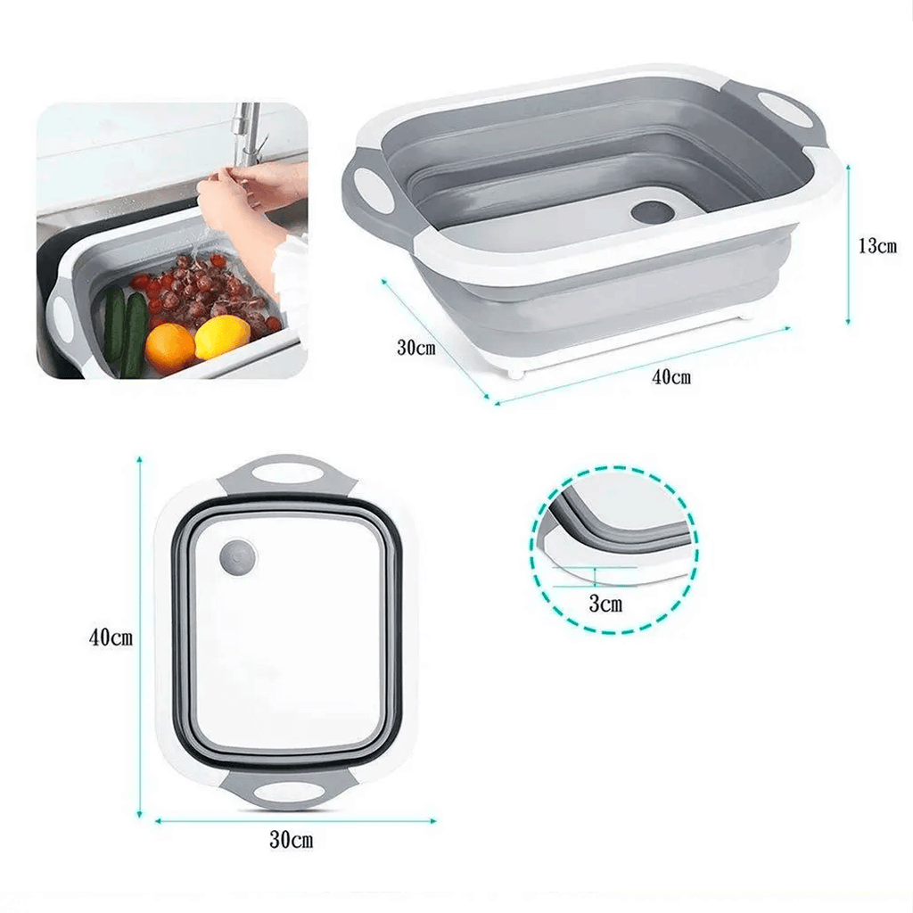 Tabla De Picar 3 En 1 Plegable Con Escurridor Para Cocina